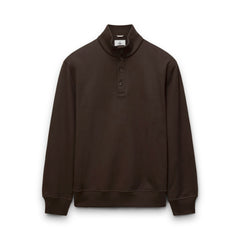 Midweight Terry Standard Button Mockneck